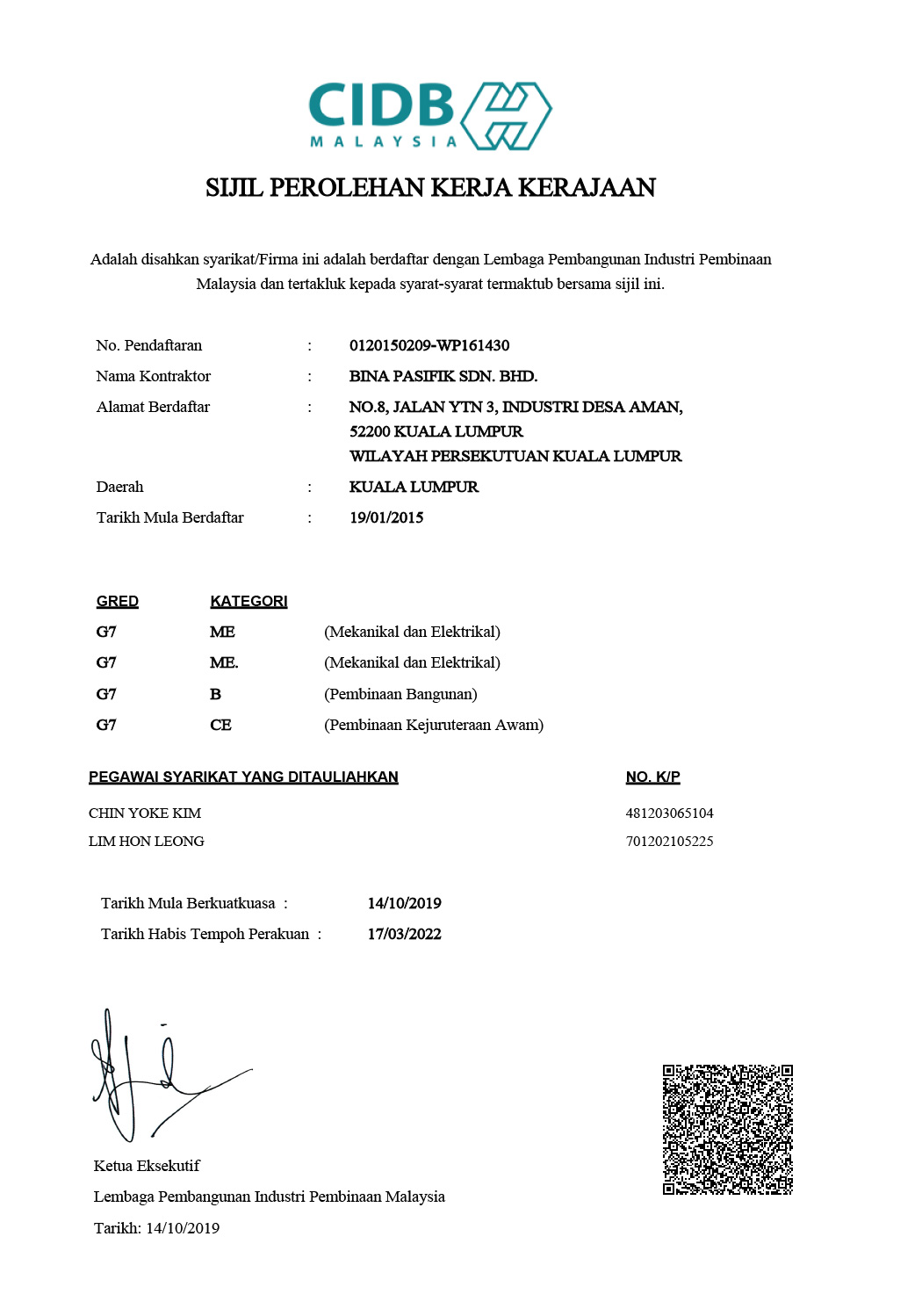 G7 SPKK - BINA Pasifik Sdn Bhd | Waterproofing Specialist Malaysia | Roofing Specialist Malaysia